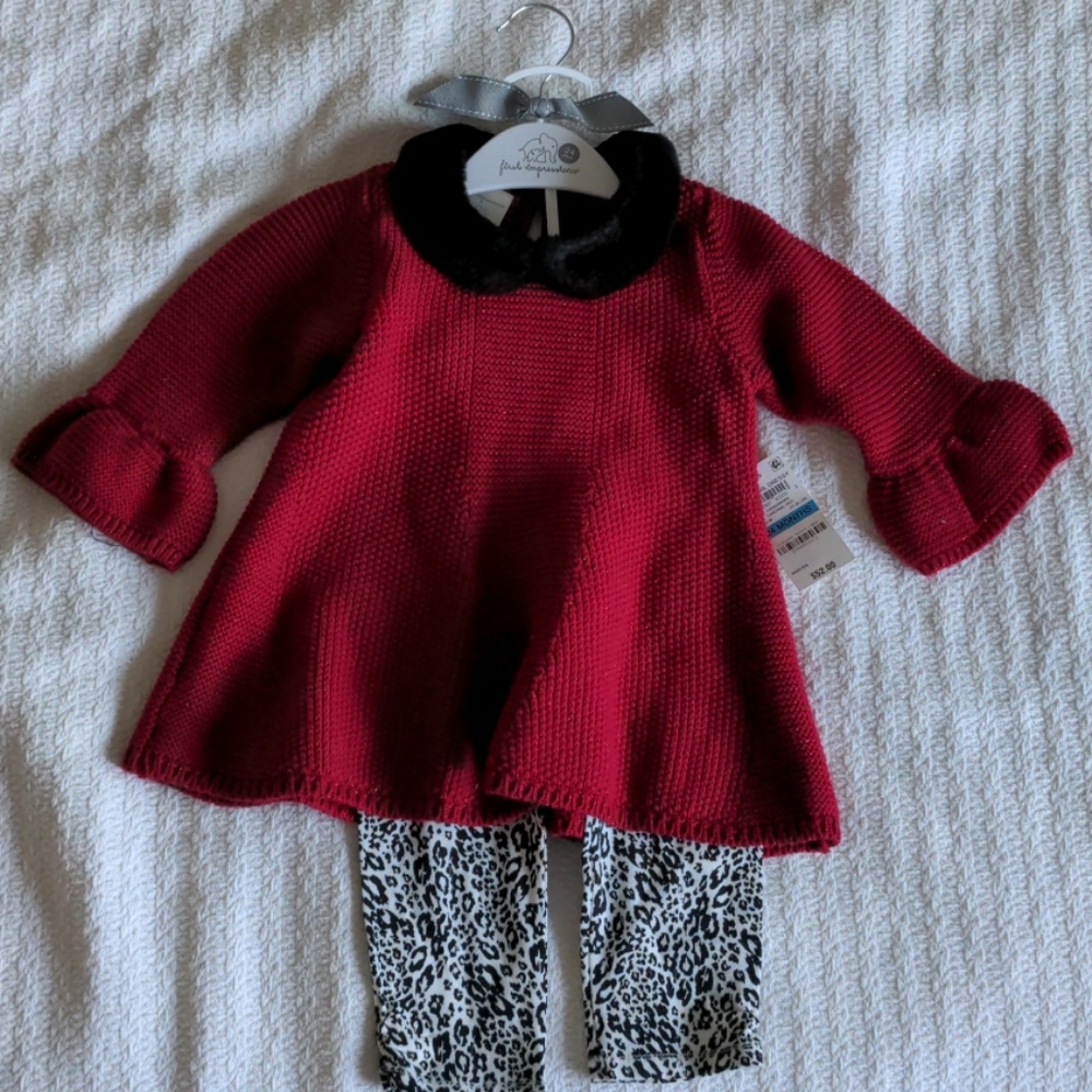 NWT First impressions Christmas outfit 24 months